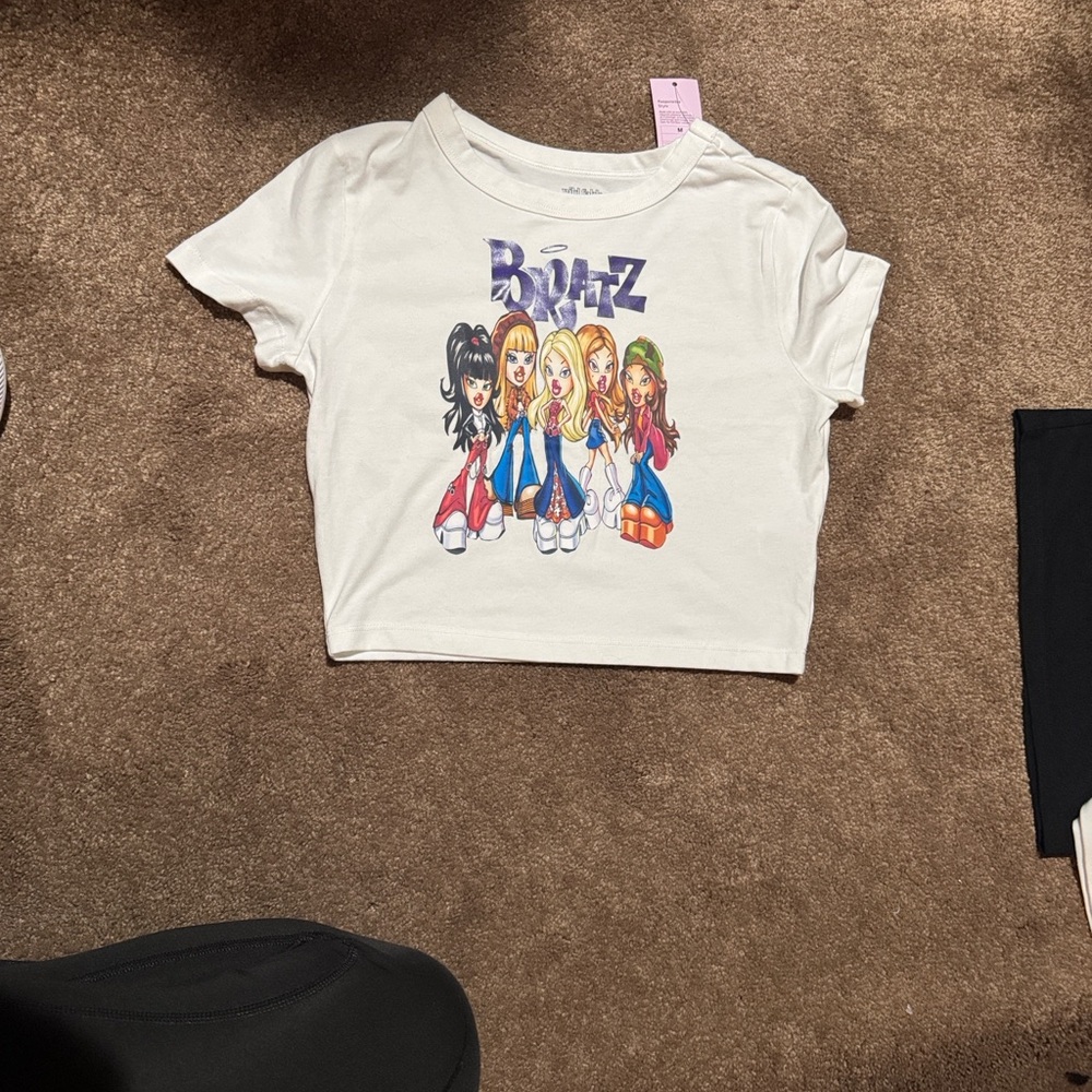 Wild Fable Graphic Crop Tops - Black and White - Picture 2 of 8